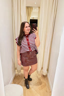 fire-nepleren-mini-rok-suncoo-paris-prune-bordeaux-spiegelfoto-vooraanzicht-3