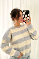 Cleo-gestreepte-mohair-trui-light-blue-sweet-like-you-model-vooraanzicht-1