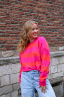 Cleo Striped Knitted Mohair Sweater