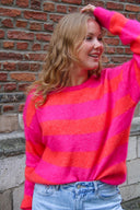 Cleo Striped Knitted Mohair Sweater