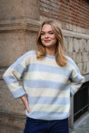 Cleo Striped Knitted Mohair Sweater