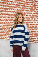 Cleo Striped Knitted Mohair Sweater