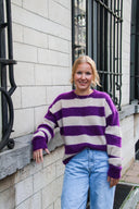 Cleo Striped Knitted Mohair Sweater