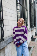 Cleo Striped Knitted Mohair Sweater