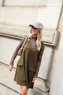 yasmalea-mini-jurk-yas-dark-olive-olijfgroen-lookfoto-vooraanzicht-1