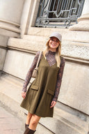 yasmalea-mini-jurk-yas-dark-olive-olijfgroen-lookfoto-vooraanzicht-3