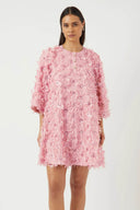 Yasabelone Floral Sequin Mini Dress