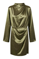 yasbita-gedrapeerde-satijnen-mini-jurk-groen-yas-productfoto-vooraanzicht-1