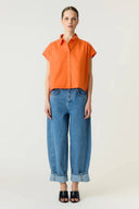 Yaslea Cropped Shirt Blouse | YAS