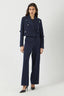 yasmidnight-pantalon-strepen-navy-blazer-yas-model-vooraanzicht-1
