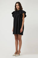 yaslura-mini-ruche-jurk-black-y.a.s-modelfoto-zijaanzicht-1