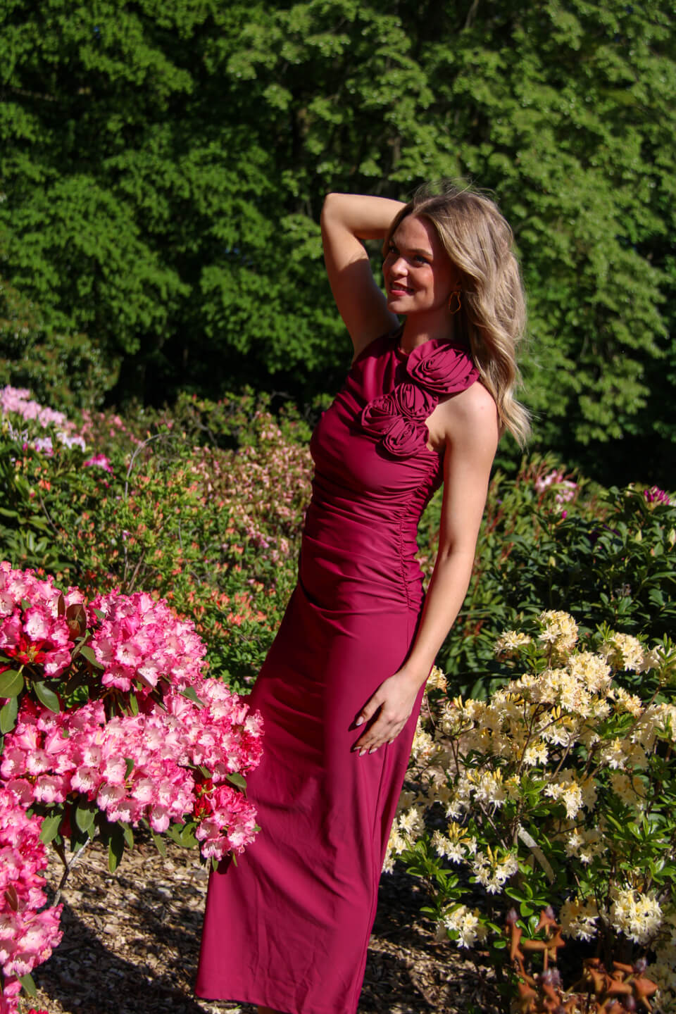 wrap bridesmaid dress australia Yasdona Maxi Dress Rhododendron Polyamide XS-XL YAS