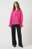 yasfeline-geruite-blouse-rose-violet-opstaande-kraag-yas-model-vooraanzicht-3