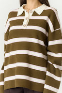 Yasisabell Striped Knitted Polo Jumper | YAS
