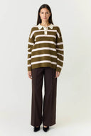Yasisabell Striped Knitted Polo Jumper | YAS