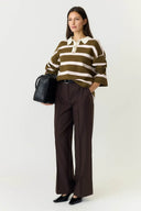 Yasisabell Striped Knitted Polo Jumper | YAS