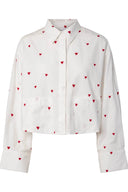 Yaslee Broderie Hartjes Hemd Blouse