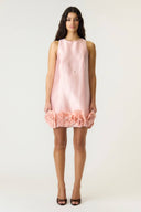 yasellina-mini-ruche-jurk-blushing-rose-Y.A.S-modelfoto-vooraanzicht-1