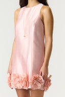 yasellina-mini-ruche-jurk-blushing-rose-Y.A.S-modelfoto-close-up-1