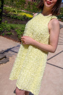 yascrimo-mini-ruche-jurk-wax-yellow-Y.A.S-modelfoto-close-up-1