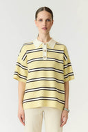Yasisabell Gestreepte Gebreide Polo Top | YAS