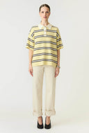 Yasisabell Gestreepte Gebreide Polo Top | YAS