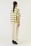Yasisabell Gestreepte Gebreide Polo Top | YAS