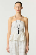 yasdotly-polka-dot-bandeau-top-star-white-Y.A.S-modelfoto-vooraanzicht-1