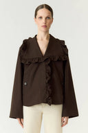 Yaselsia Korte Ruffle Trenchcoat Jas | YAS
