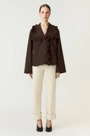 Yaselsia Korte Ruffle Trenchcoat Jas | YAS