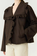 Yaselsia Korte Ruffle Trenchcoat Jas | YAS