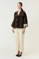 Yaselsia Korte Ruffle Trenchcoat Jas | YAS