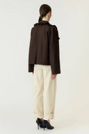 Yaselsia Korte Ruffle Trenchcoat Jas | YAS