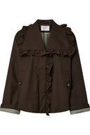 Yaselsia Korte Ruffle Trenchcoat Jas | YAS