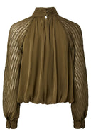 yasolera-col-chiffon-blouse-donkergroen-yas-productfoto-achteraanzicht-1
