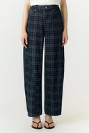 Yaslua Geruite Barrel Balloon Denim Jeans Broek | YAS