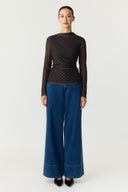 yaslunua-geruite-mesh-top-black-zwart-yas-modelfoto-vooraanzicht-3