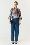 Yaskarline Geruite Flannel Hemd Blouse | YAS