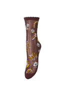 fiora-cotta-bloemen-sokken-maroon-brown-bruin-becksöndergaard-productfoto-zijaanzicht-1
