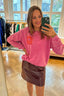 Ruby Lakleren Mini Rok