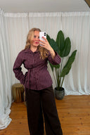 Leticia Overslag Gestreepte Hemd Blouse | Sweet Like You