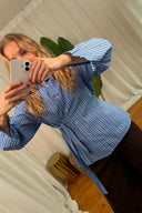 Leticia Overslag Gestreepte Hemd Blouse | Sweet Like You
