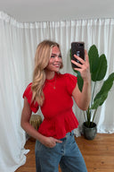 odette-korte-mouw-smock-blouse-red-rood-sweet-like-you-lookfoto-vooraanzicht-2