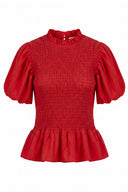 odette-korte-mouw-smock-blouse-red-rood-sweet-like-you-productfoto-vooraanzicht-1