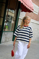 Maxelle Gestreepte Boxy T-Shirt  | Orla Antwerp