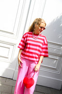 Maxelle Gestreepte Boxy T-Shirt  | Orla Antwerp