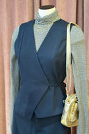 Alexandra Jersey Striped Turtleneck Top