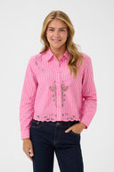 Nissa Gestreepte Broderie Hemd Blouse | Culture