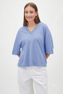 Emrys Plain V-Neck Boxy T-Shirt | MbyM