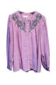 Beau Gestreepte Broderie Blouse